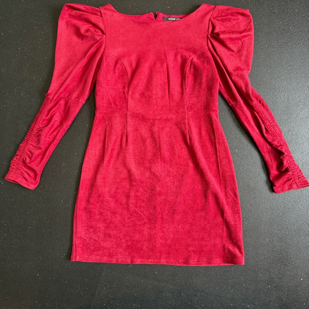Sugar+Lips Fitted Puff Sleeve Dress - S